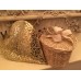 Autumn Gold Creamy White Wicker Willow Heart Shape Cremation Ashes Urn – Eternal Bow Bronze Hessian